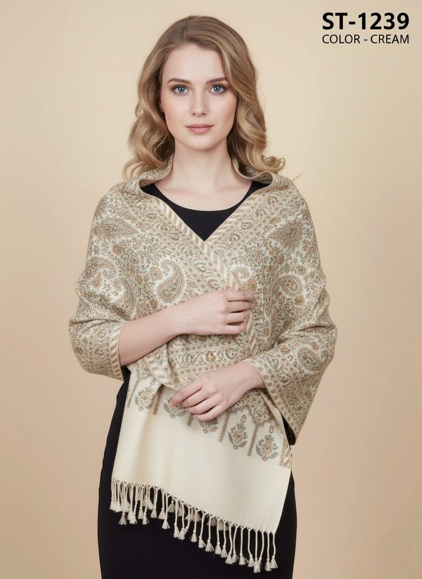 ACCROW WOOL MULTY JAMAVAR STOLE